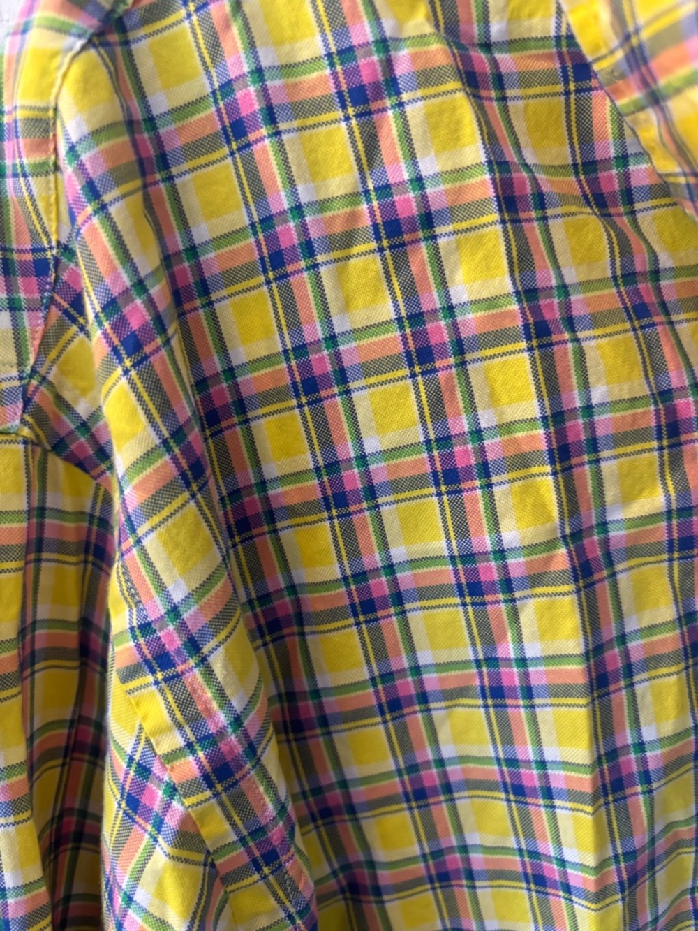 Ralph Lauren Men’s Easter Yellow Plaid Button-Down Shirt Preppy Logo Vibrant - Picture 4 of 6